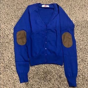 New elbow patch cardigan- Royal Blue